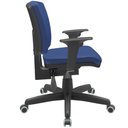 Ver imagem 7 de Kit 02 Cadeiras de Escritório Executiva Office Giratória Preto Baixa Flexi P03 Vinil Azul - lyam