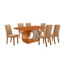Ver imagem 1 de Mesa de Jantar Alvorada Lira 180cm Tampo MDF Canto Copo Laminado com 6 Cadeiras Moderna Mobília