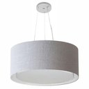 Ver imagem 1 de Lustre Pendente Cilíndrico Duplo Md-4124 Cúpula em Tecido 50x25cm Rustico Cinza - Bivolt