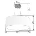 Ver imagem 2 de Lustre Pendente Cilíndrico Duplo Md-4124 Cúpula em Tecido 50x25cm Rustico Cinza - Bivolt