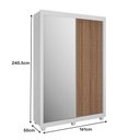 Ver imagem 6 de Guarda Roupa Honduras Plus com 02 Portas Deslizante com espelho 3 Gavetas Móveis Rimo Branco/Freijo