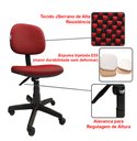 Ver imagem 3 de Cadeira De Escritório Secretaria Giratória Com Regulagem de Altura JSerrano Vermelho Com Preto