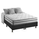 Ver imagem 1 de Cama Box Queen: Colchão Molas Ensacadas D Angelis Anjos Duo Sono + Base Crc Suede Gray (158x198)
