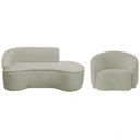 Ver imagem 2 de Kit Divã Recamier Orgânico Marrocos 160cm Lado Direito e 1 Poltronas Amore Bouclé