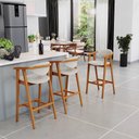 Ver imagem 2 de Kit 03 Banquetas Alta Para Cozinha Sala de Jantar Fixa Cecília L02 Bouclê Cru - Lyam Decor