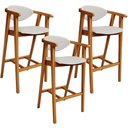 Ver imagem 1 de Kit 03 Banquetas Alta Para Cozinha Sala de Jantar Fixa Cecília L02 Bouclê Cru - Lyam Decor