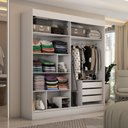 Ver imagem 2 de Guarda-roupa Casal Portugal 2 Portas de Correr 3 Gavetas Branco Fosco - Panorama Móveis