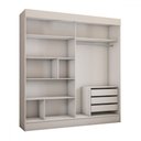 Ver imagem 5 de Guarda-roupa Casal Portugal 2 Portas de Correr 3 Gavetas Branco Fosco - Panorama Móveis