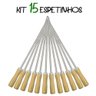 Kit 15 Espeto 30cm Lâmina Mini Espetinhos Churrasco Aço Inox - 7