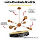 Ver imagem 2 de Luminária Pendente Modelo Sputinik 06 Hastes - Moderno Elegante Ideal para Sala, Quarto Dourado