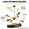 Luminária Pendente Modelo Sputinik 06 Hastes - Moderno Elegante Ideal para Sala, Quarto Dourado - 2