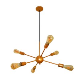 Luminária Pendente Modelo Sputinik 06 Hastes - Moderno Elegante Ideal para Sala, Quarto Dourado - 4