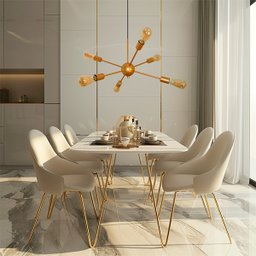 Luminária Pendente Modelo Sputinik 06 Hastes - Moderno Elegante Ideal para Sala, Quarto Dourado - 5