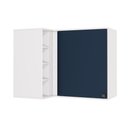 Ver imagem 1 de Armário Aéreo de Canto Reto Celeste Kappesberg 100% Mdf 1 Porta 4 Nichos Branco/azul 98cm
