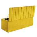 Ver imagem 3 de Calçadeira Baú Recamier Estofada Cama de Casal 140cm Carla Suede Amarelo- Mabe Magazine