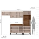 Ver imagem 2 de Armário de Cozinha Modulada Completa 4 Peças 270cm com Tampo 250041 Koya Politorno Móveis