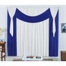 Cortina França Quarto e Sala 3,00m x 2,80m Azul com Branco - 1