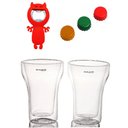 Ver imagem 1 de Jogo Cerveja 2 Copos 350ml 3 Tampas Ajustáveis e 1 Abridor