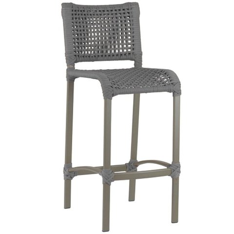 Banqueta Haiti em Corda Náutica Alumínio Balcão Edícula Cozinha Trama Original