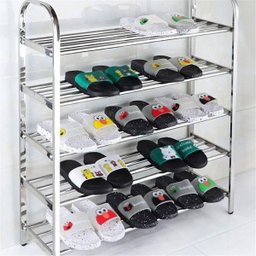 Sapateira Prateleira Inox 5 Andares Calçado Sandalia Tenis Rack Orgnizaçao Casa Hall de Entrada Rece - 4