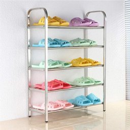 Sapateira Prateleira Inox 5 Andares Calçado Sandalia Tenis Rack Orgnizaçao Casa Hall de Entrada Rece - 3