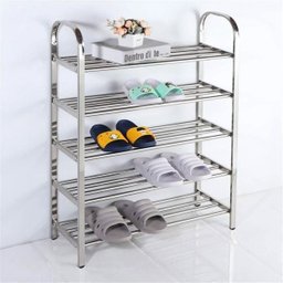 Sapateira Prateleira Inox 5 Andares Calçado Sandalia Tenis Rack Orgnizaçao Casa Hall de Entrada Rece - 2