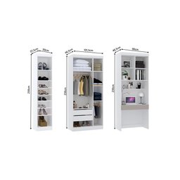 Quarto Home Office com Guarda Roupas e Bancada de Estudos Alpes Luciane Móveis - 4