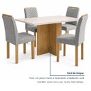 Ver mais imagens de Conjunto de Mesa de Jantar 4 Lugares Carol com Tampo de Vidro Cinamomo e Off White