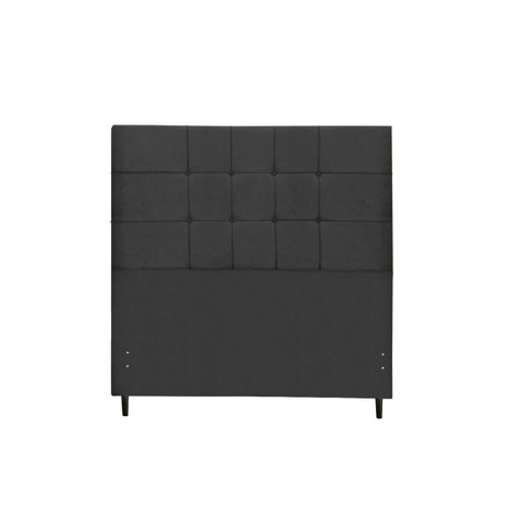 Cabeceira New Barcelona Estofada com Botão de Tecido para Cama Box Casal Queen Size 164cm Preto - Jb