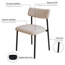 Ver imagem 4 de Conjunto 2 Cadeiras de Jantar Mila Tecido Boucle Est.Preta