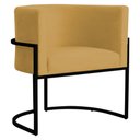 Ver imagem 1 de Poltrona Decorativa Sala Estar Recepção Escritório Luana Base Preta Veludo Mostarda - Montanaris