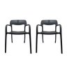 Kit 2 Cadeiras de Jantar em Polipropileno Bossa Nova Preto Empilhavel - 2