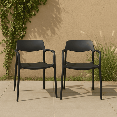 Kit 2 Cadeiras de Jantar em Polipropileno Bossa Nova Preto Empilhavel