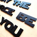 Ver imagem 3 de Adorno May The Force Be With You / frase Decorativa De Parede, lettering, 3D - Toque 3D:Preto