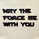 Ver imagem 2 de Adorno May The Force Be With You / frase Decorativa De Parede, lettering, 3D - Toque 3D:Preto