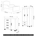 Ver imagem 4 de Quarto Infantil 3 Peças com Mini Cama Carro Azul Z53 - Mpozenato