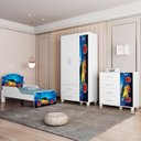Ver imagem 2 de Quarto Infantil 3 Peças com Mini Cama Carro Azul Z53 - Mpozenato