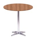 Ver imagem 1 de Mesa Delta em Alumínio 75 Cm (alt) Base em X Tampo Mdp Redondo 80 Cm (larg) X 2,50 Cm (alt) Noce