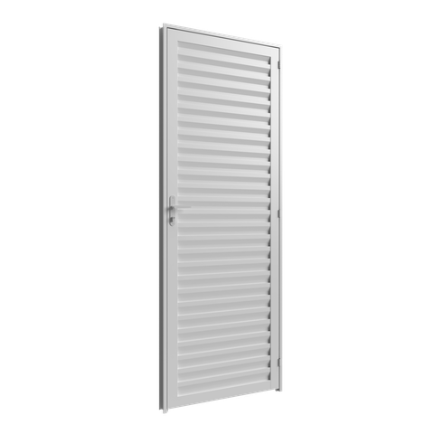 Porta Giro Laminada Alumínio Branco 75 x 215 x 7 Esquerda