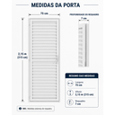 Ver imagem 2 de Porta Giro Laminada Alumínio Branco 75 x 215 x 7 Esquerda