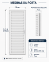 Ver imagem 2 de Porta Giro Laminada Alumínio Branco 75 x 215 x 7 Esquerda