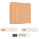 Ver imagem 2 de Kit Armário Aéreo e Balcão 100% MDF 80 cm 2 Portas Lótus Carvalho