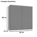Ver imagem 4 de Kit Armário Aéreo e Balcão 100% MDF 80 cm 2 Portas Lótus Carvalho