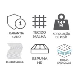 Cama Box Casal King Size 193x203x79cm Class Gazin Colchões Megasul - 5