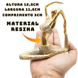 Kit 2 Bailarina Estátua Decorativa Yoga Enfeite Casa Sala Estatueta Decoração Menina Ginasta Ballet  - 6