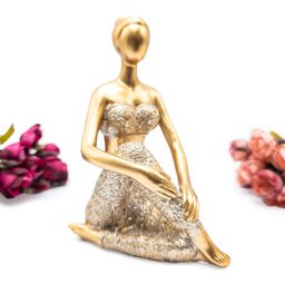 Kit 2 Bailarina Estátua Decorativa Yoga Enfeite Casa Sala Estatueta Decoração Menina Ginasta Ballet  - 2