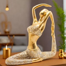 Kit 2 Bailarina Estátua Decorativa Yoga Enfeite Casa Sala Estatueta Decoração Menina Ginasta Ballet  - 7