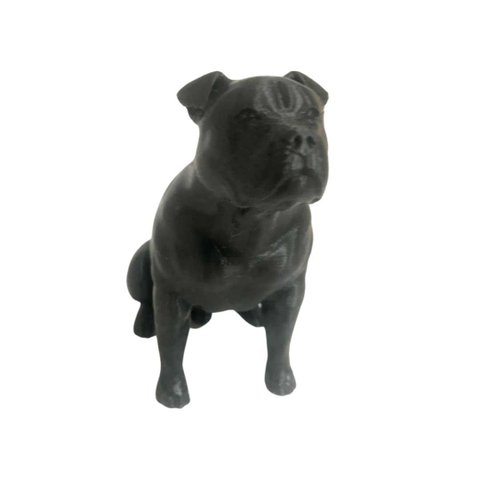 Pitbull Macho Orelha Baixa Decoração 3d:preto