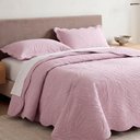 Ver imagem 1 de Kit Cobre Leito Maresias King Percal 300 Fios Colcha Matelassê Alto Relevo 3 Peças Lavanda