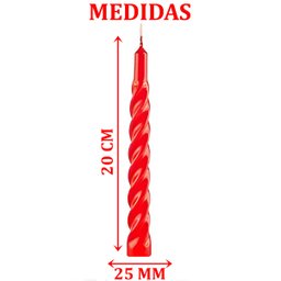 Kit 6 Vela Espiral Decoração Natalina Vermelha Torcida 20cm - 4